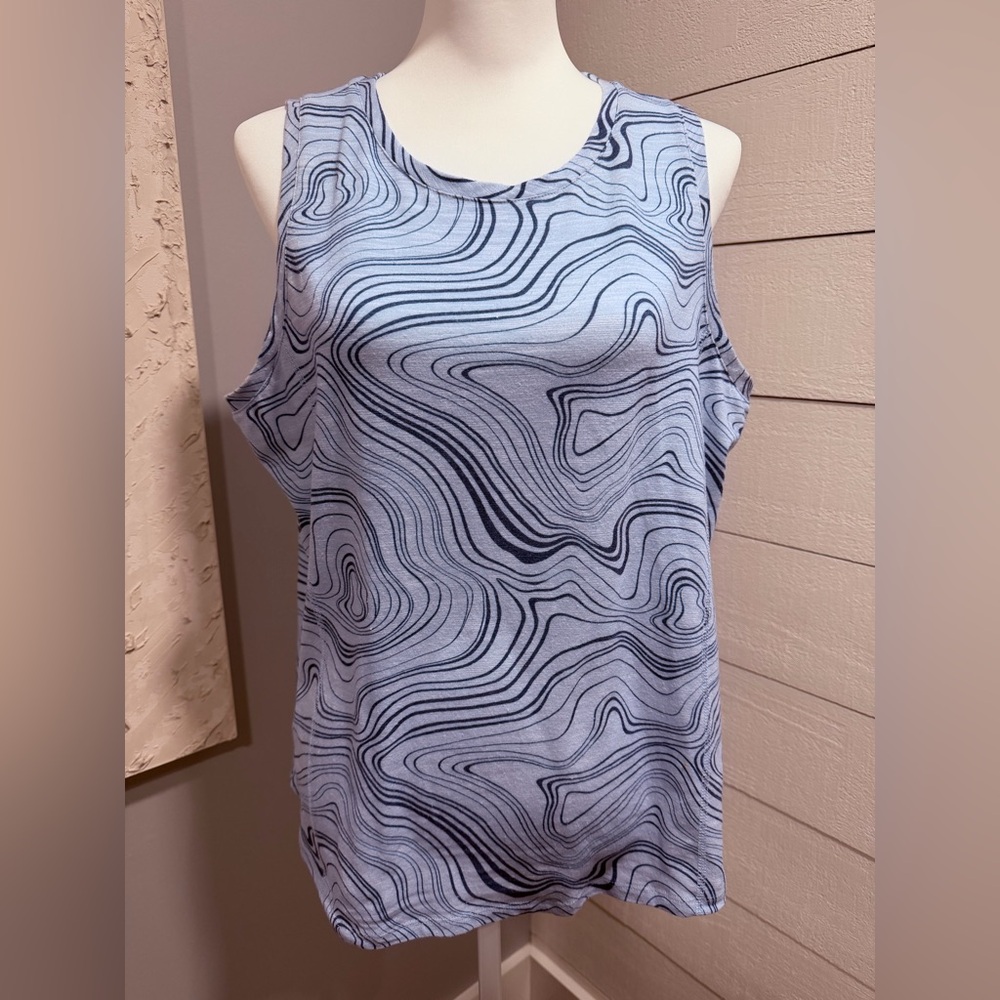 Studio Parks Zuda  Blue Swirl Tank Top